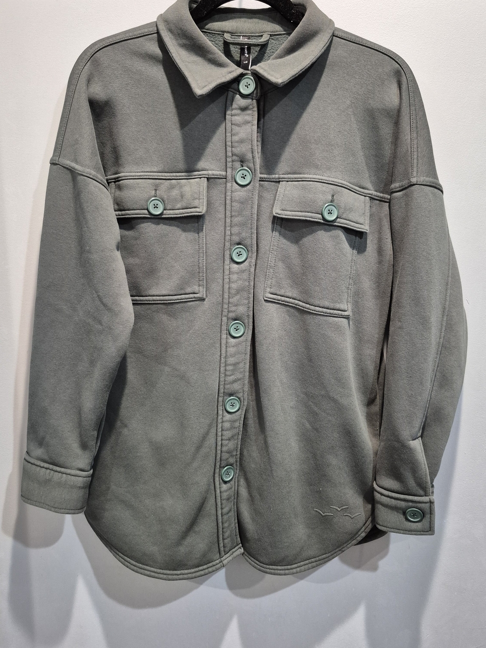 Lazypants Amber Fleece Shacket in Olive Green - Size Large (Excellent Condition)